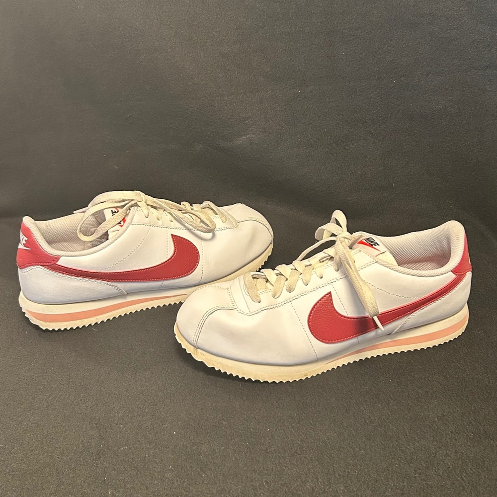 Nike Cortez 23 Sneakers Mens 10 White Red DN1791-103 Retro Low Top Leather